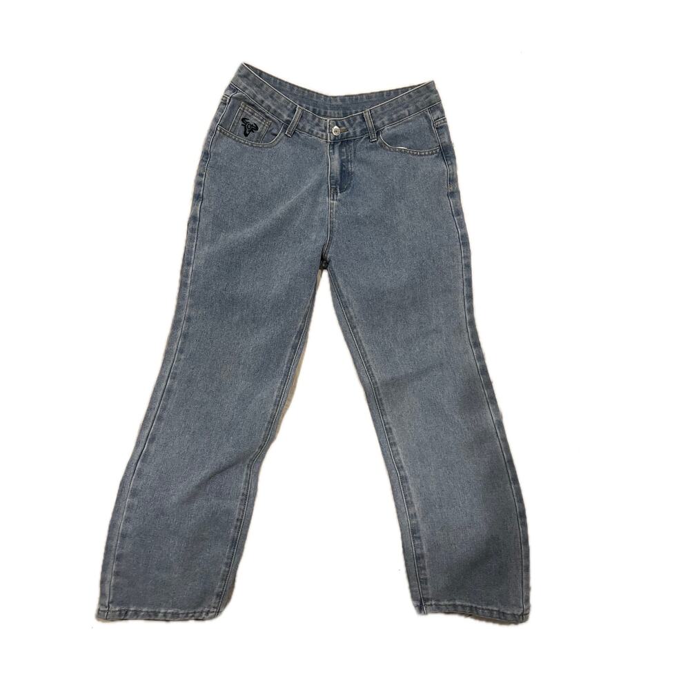 No Label Blue Baggy Straight Jeans Size 32x28